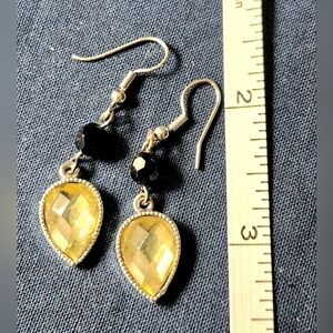 Chic Yellow and Black Teardrop Earrings